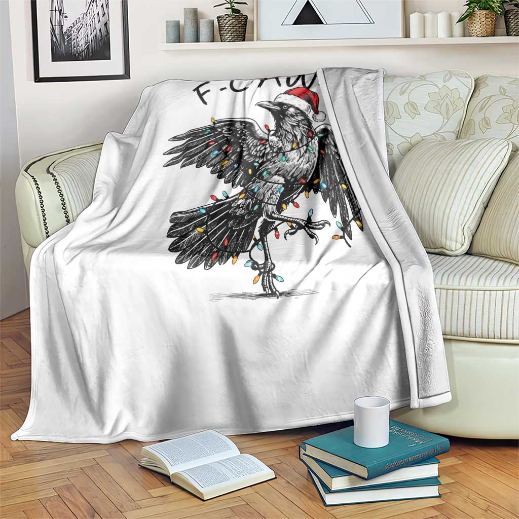 Christmas F Caw F Throw Blanket Funny Black Crow Meme - Wonder Print Shop
