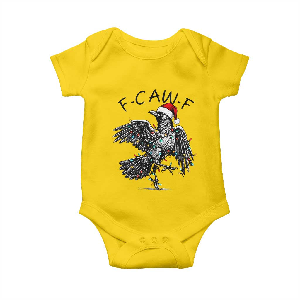 Christmas F Caw F Baby Onesie Funny Black Crow Meme - Wonder Print Shop