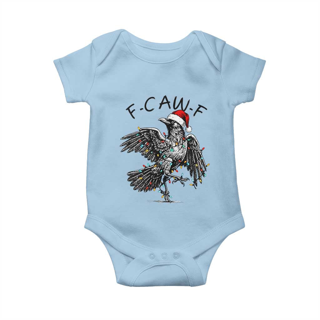Christmas F Caw F Baby Onesie Funny Black Crow Meme - Wonder Print Shop