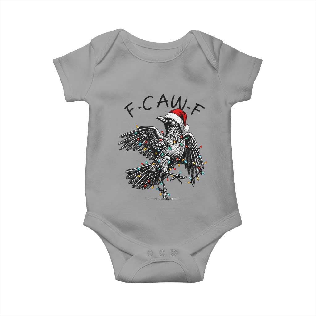 Christmas F Caw F Baby Onesie Funny Black Crow Meme - Wonder Print Shop