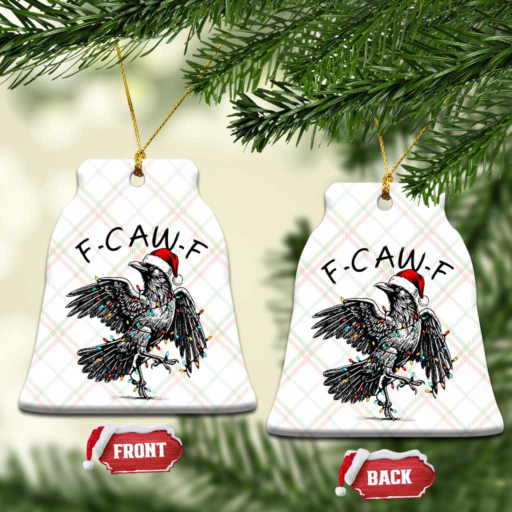 Christmas F Caw F Ceramic Ornament Funny Black Crow Meme - Wonder Print Shop