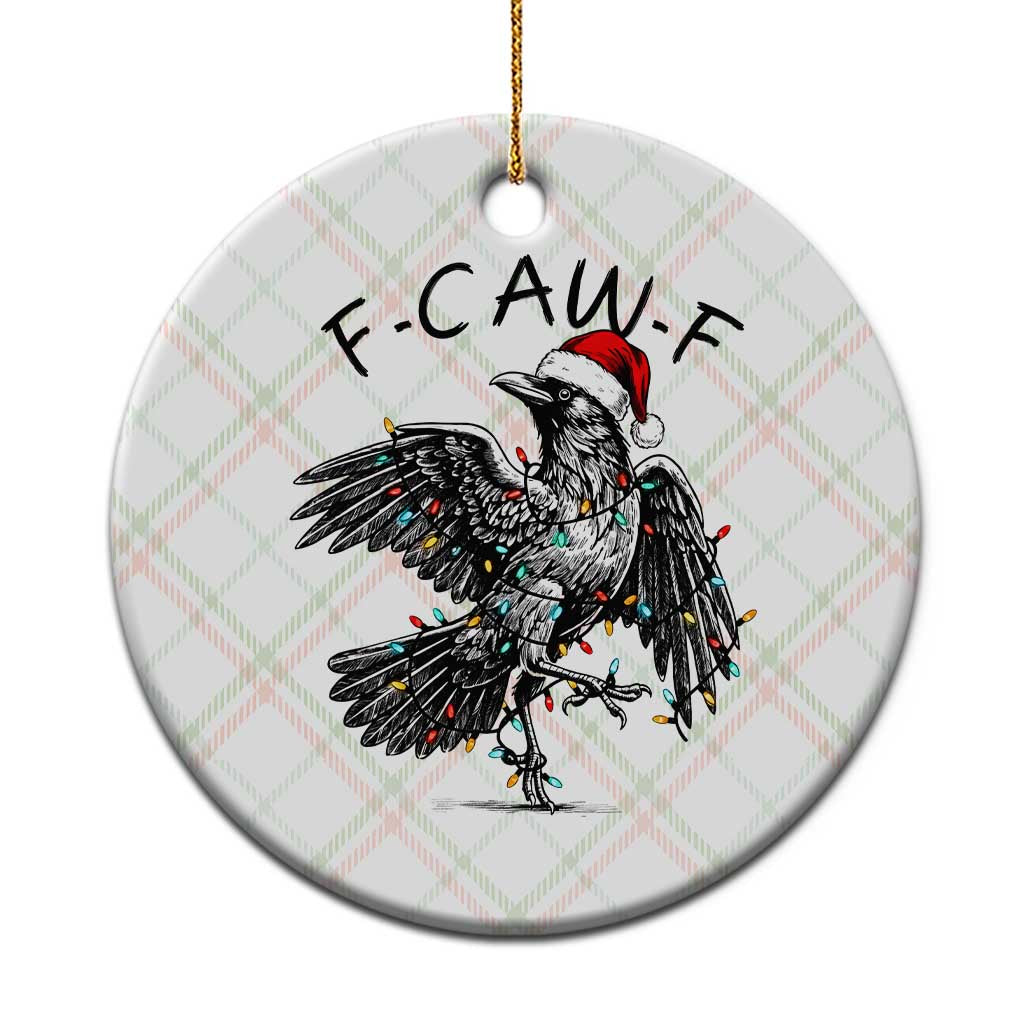 Christmas F Caw F Ceramic Ornament Funny Black Crow Meme - Wonder Print Shop