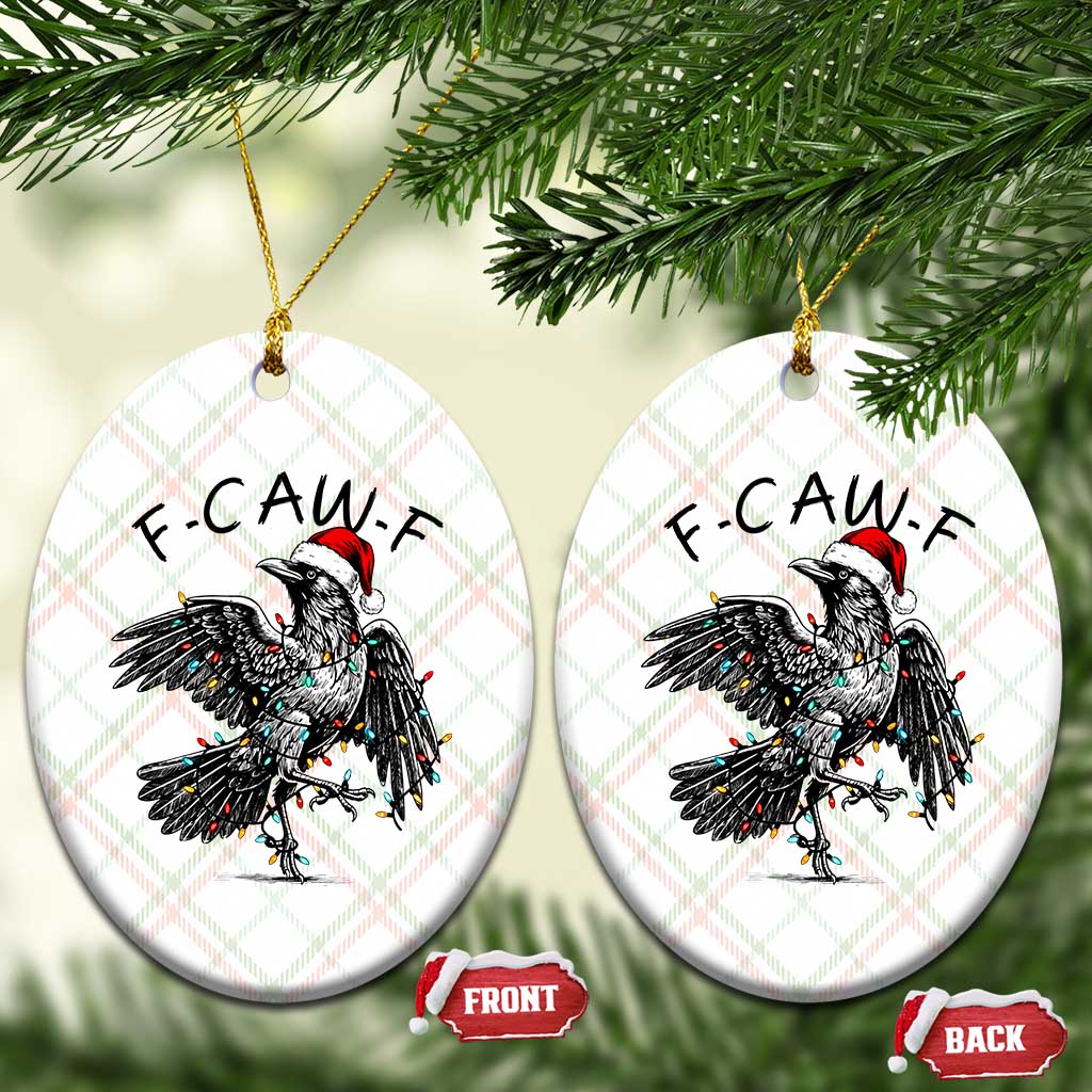 Christmas F Caw F Ceramic Ornament Funny Black Crow Meme - Wonder Print Shop