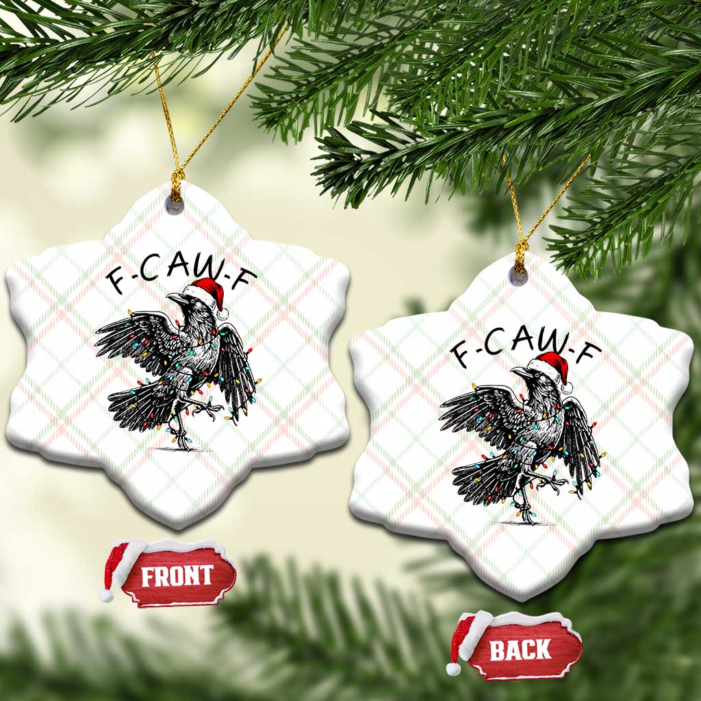 Christmas F Caw F Ceramic Ornament Funny Black Crow Meme - Wonder Print Shop