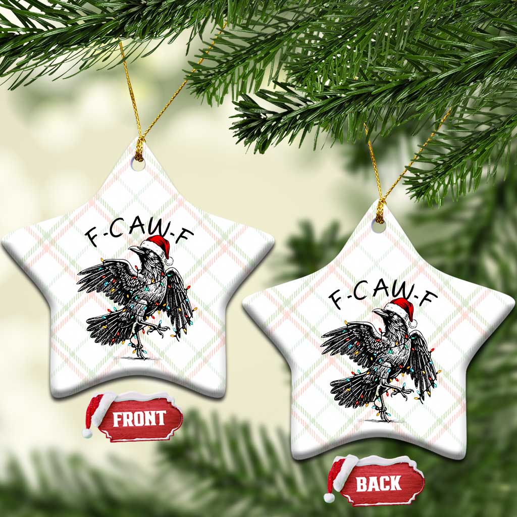 Christmas F Caw F Ceramic Ornament Funny Black Crow Meme - Wonder Print Shop