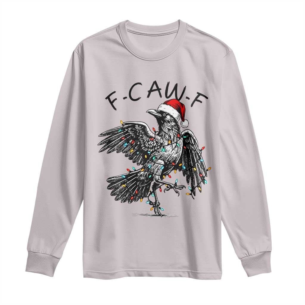 Christmas F Caw F Long Sleeve Shirt Funny Black Crow Meme - Wonder Print Shop
