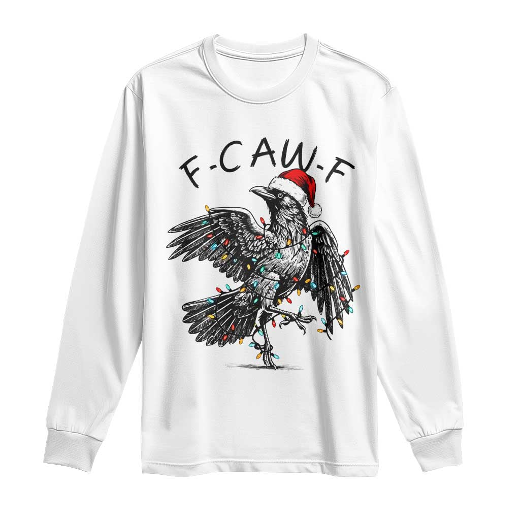 Christmas F Caw F Long Sleeve Shirt Funny Black Crow Meme - Wonder Print Shop