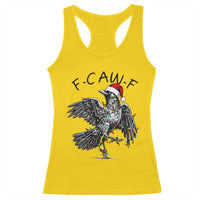 Christmas F Caw F Racerback Tank Top Funny Black Crow Meme - Wonder Print Shop