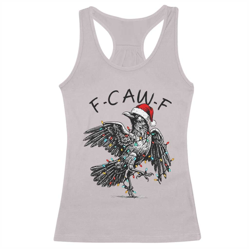 Christmas F Caw F Racerback Tank Top Funny Black Crow Meme - Wonder Print Shop