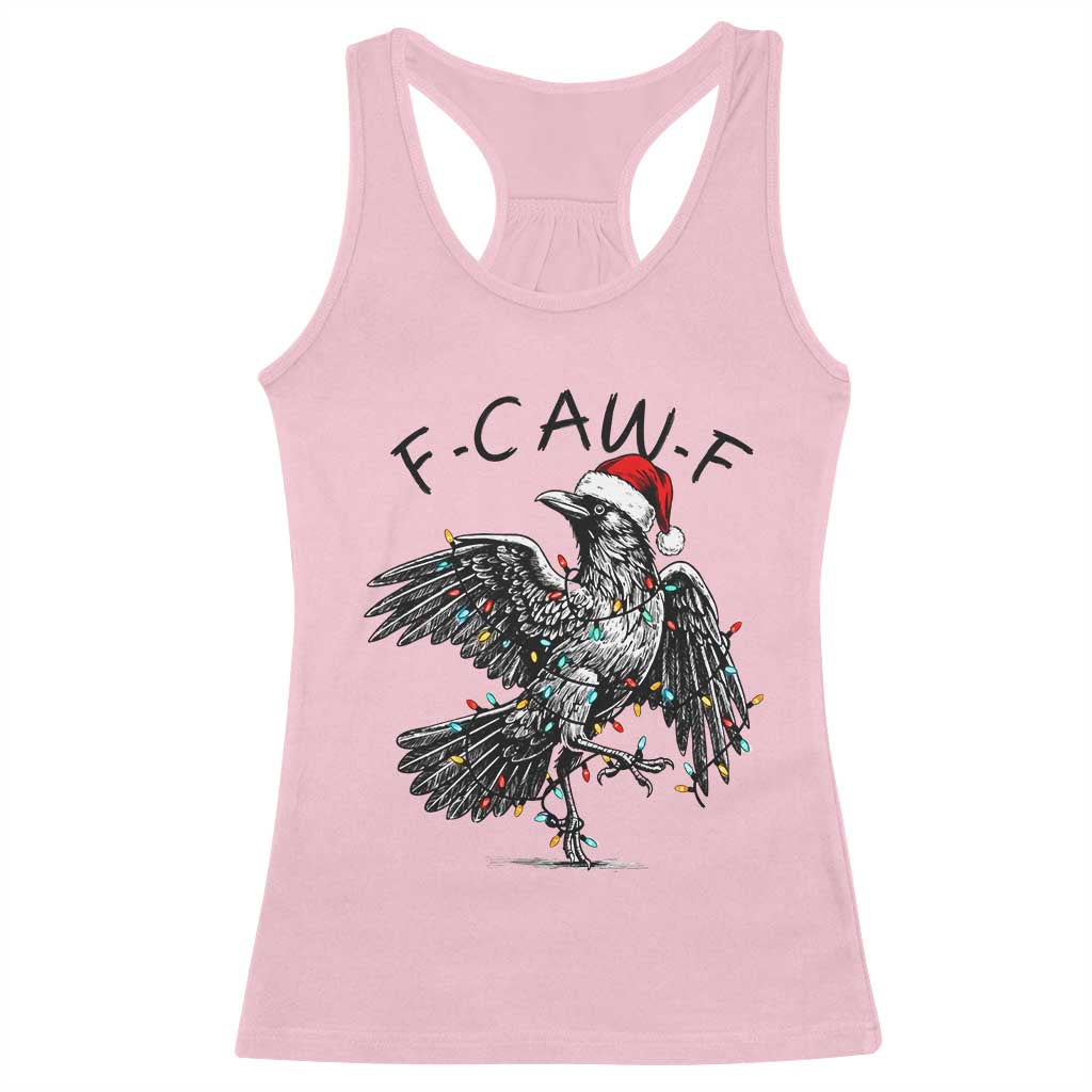 Christmas F Caw F Racerback Tank Top Funny Black Crow Meme - Wonder Print Shop