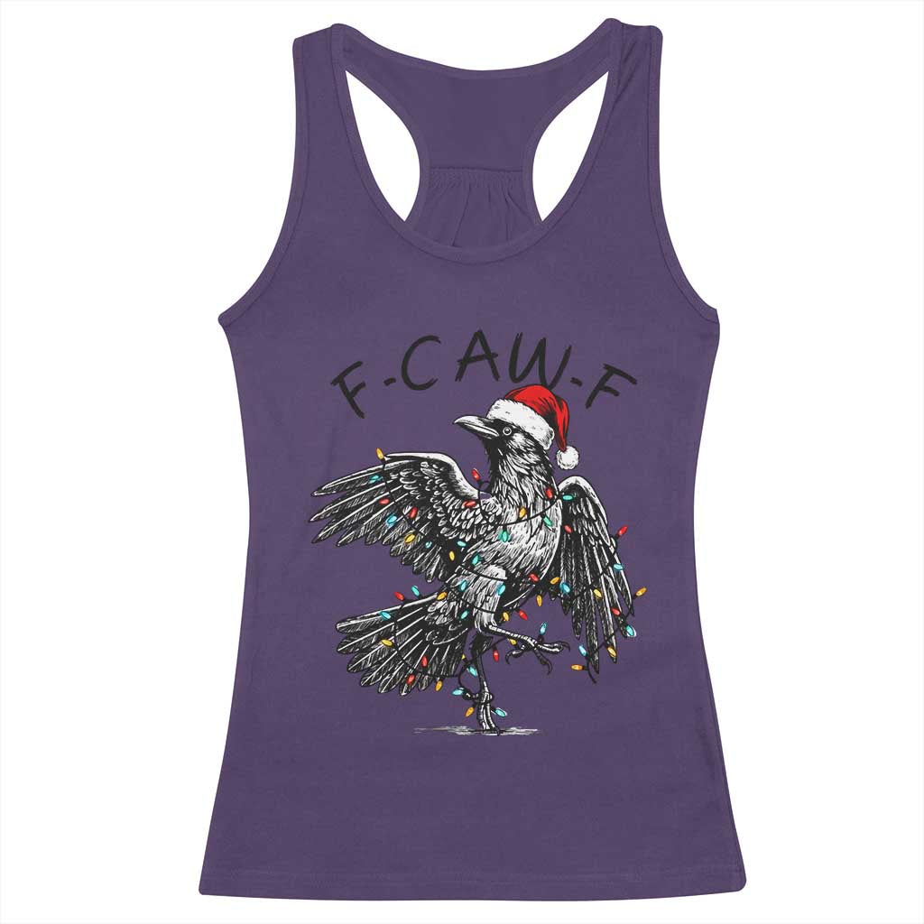 Christmas F Caw F Racerback Tank Top Funny Black Crow Meme - Wonder Print Shop