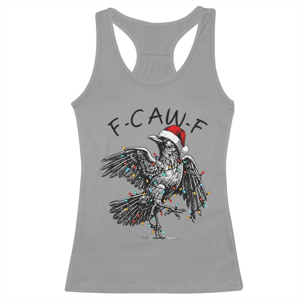 Christmas F Caw F Racerback Tank Top Funny Black Crow Meme - Wonder Print Shop