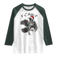 Christmas F Caw F Raglan Shirt Funny Black Crow Meme - Wonder Print Shop