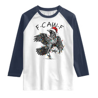 Christmas F Caw F Raglan Shirt Funny Black Crow Meme - Wonder Print Shop
