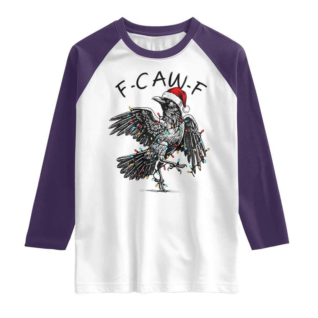 Christmas F Caw F Raglan Shirt Funny Black Crow Meme - Wonder Print Shop
