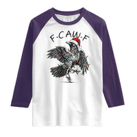 Christmas F Caw F Raglan Shirt Funny Black Crow Meme - Wonder Print Shop