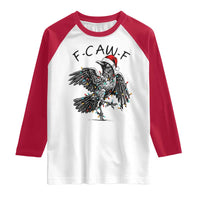 Christmas F Caw F Raglan Shirt Funny Black Crow Meme - Wonder Print Shop