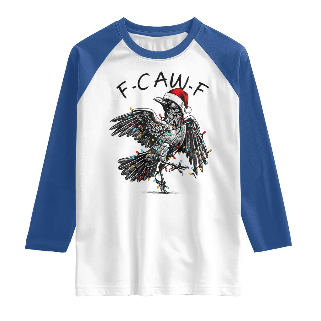 Christmas F Caw F Raglan Shirt Funny Black Crow Meme - Wonder Print Shop
