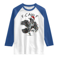 Christmas F Caw F Raglan Shirt Funny Black Crow Meme - Wonder Print Shop