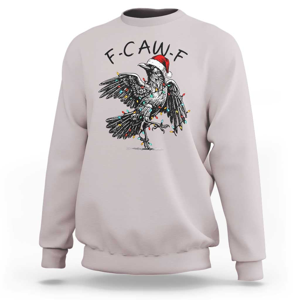 Christmas F Caw F Sweatshirt Funny Black Crow Meme - Wonder Print Shop