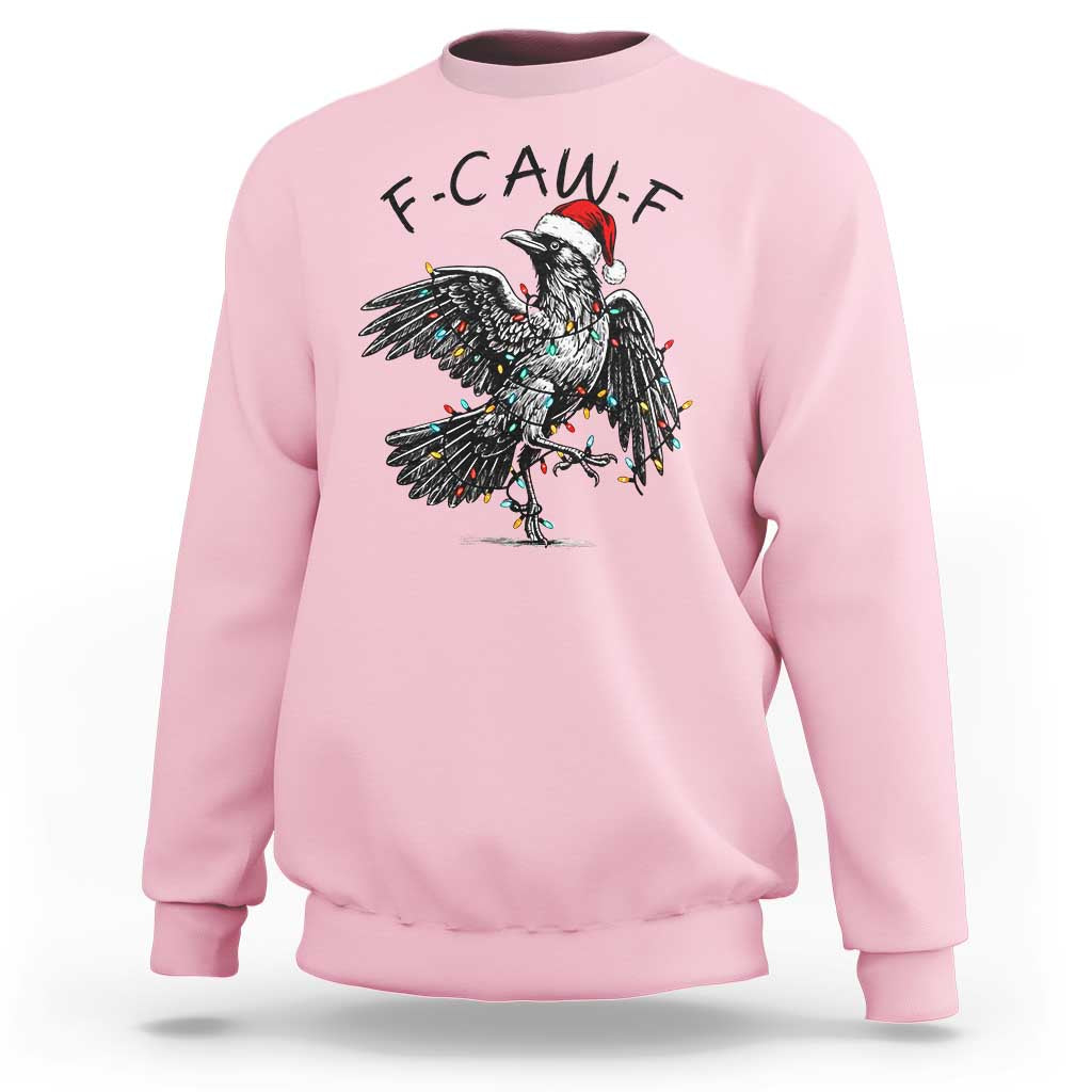 Christmas F Caw F Sweatshirt Funny Black Crow Meme - Wonder Print Shop