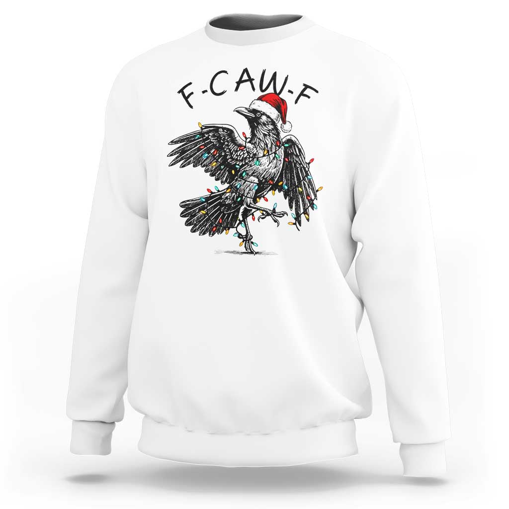Christmas F Caw F Sweatshirt Funny Black Crow Meme - Wonder Print Shop