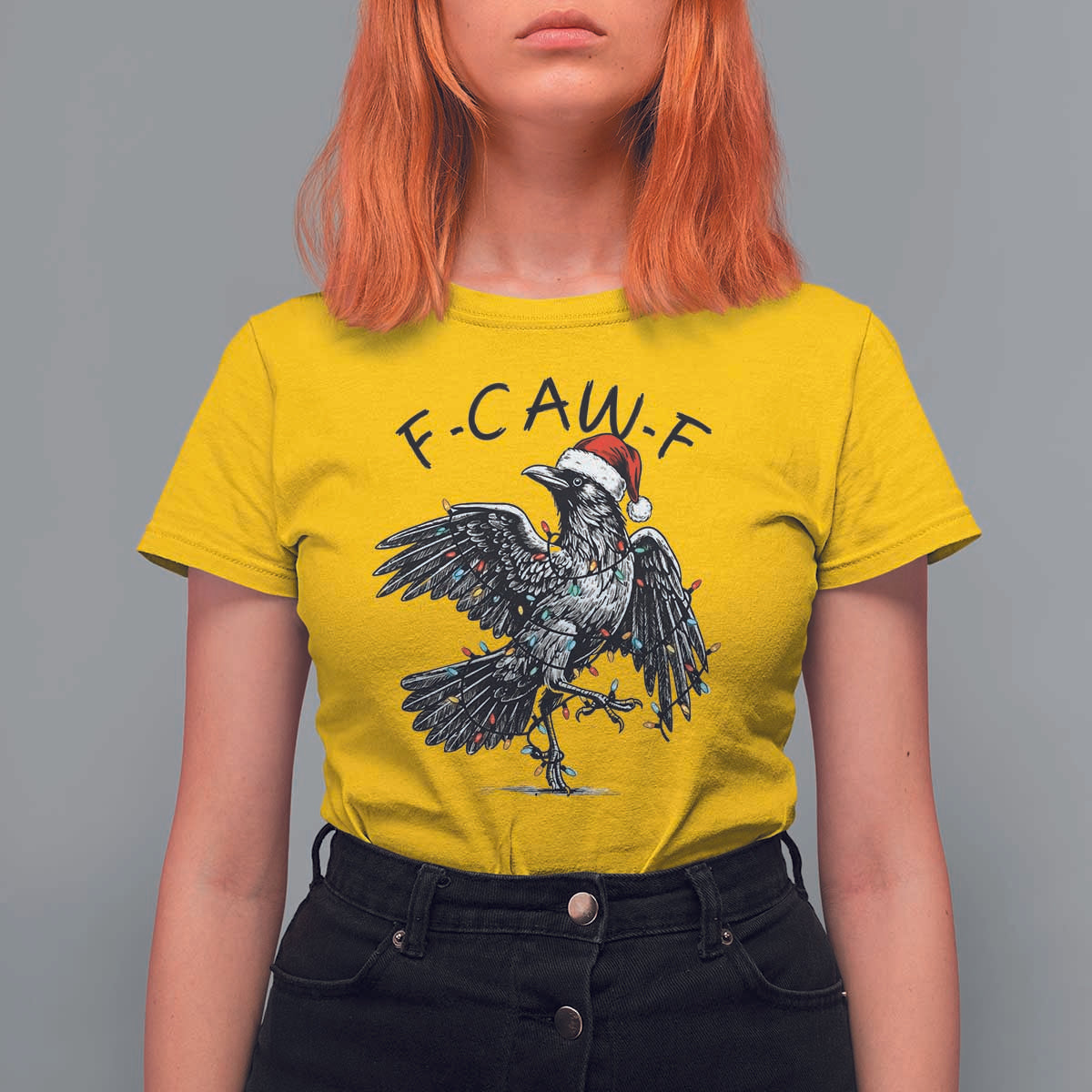 Christmas F Caw F T Shirt For Women Funny Black Crow Meme - Wonder Print Shop