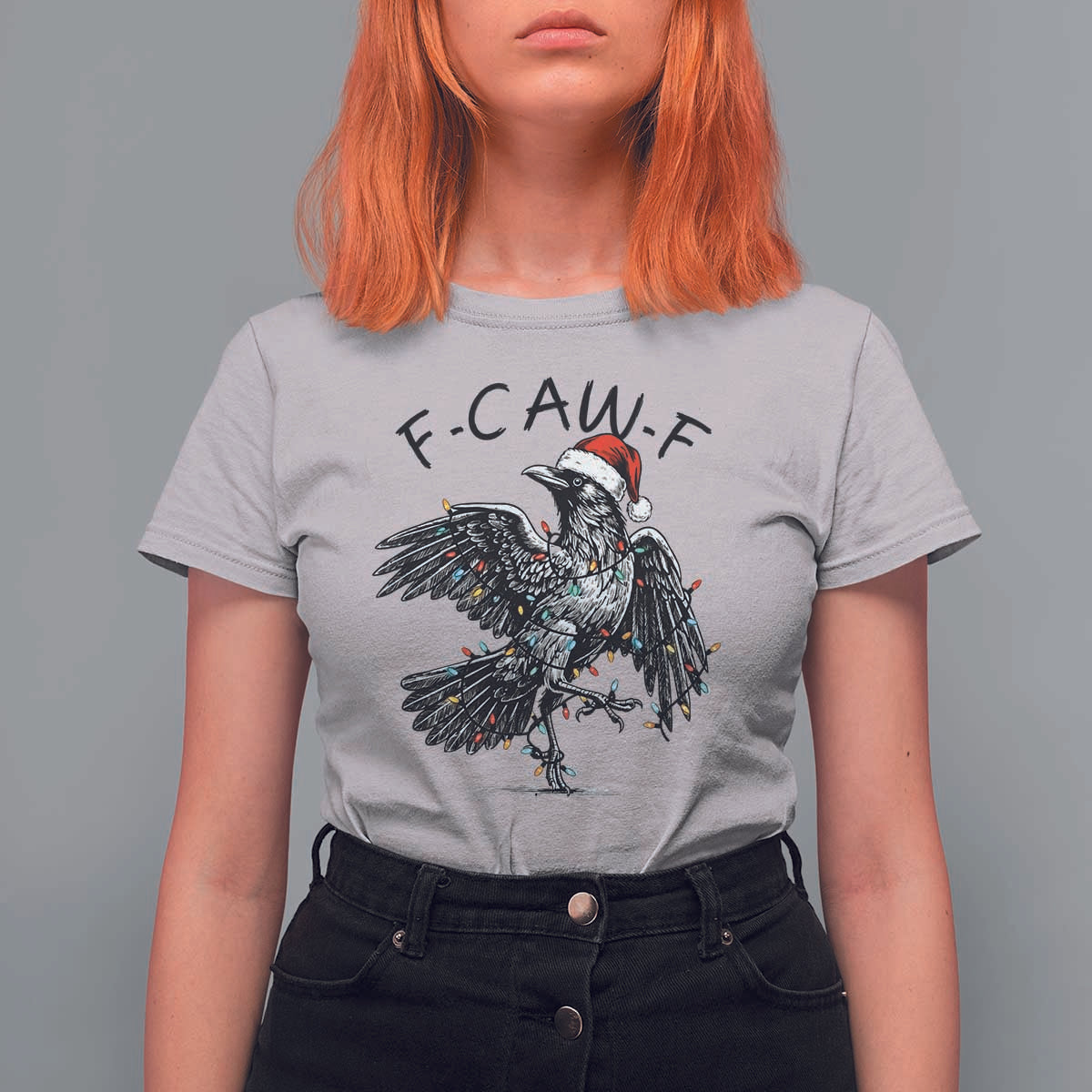 Christmas F Caw F T Shirt For Women Funny Black Crow Meme - Wonder Print Shop