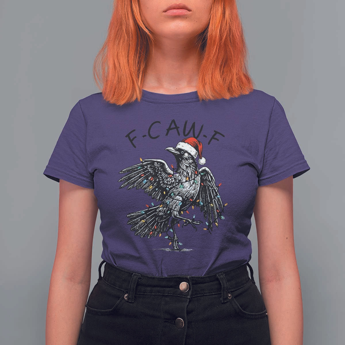 Christmas F Caw F T Shirt For Women Funny Black Crow Meme - Wonder Print Shop