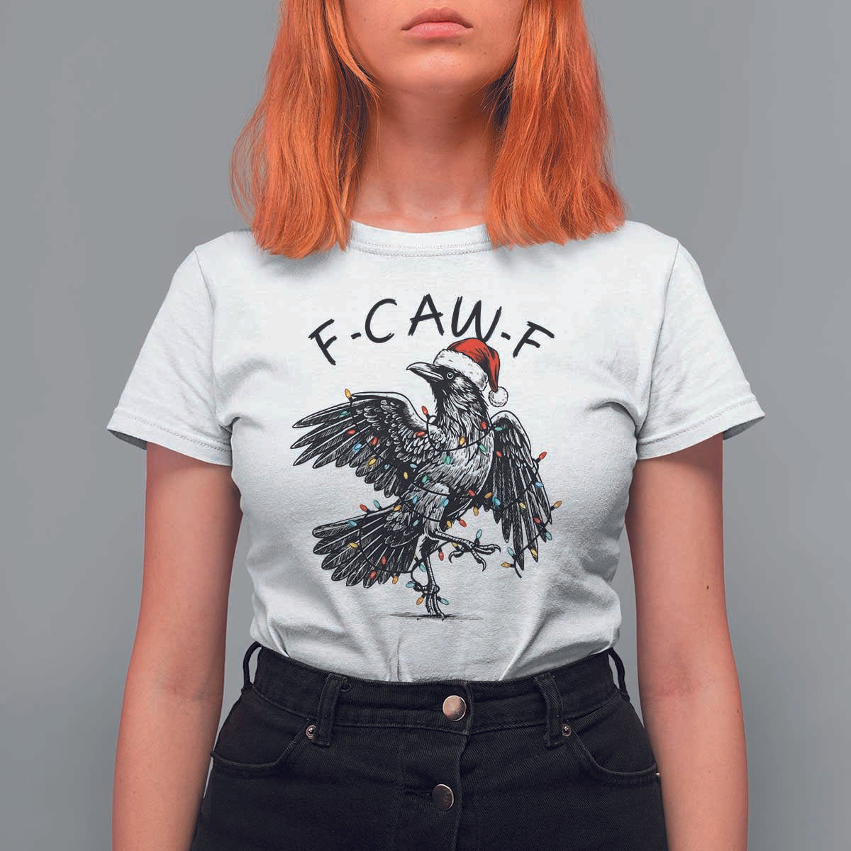 Christmas F Caw F T Shirt For Women Funny Black Crow Meme - Wonder Print Shop
