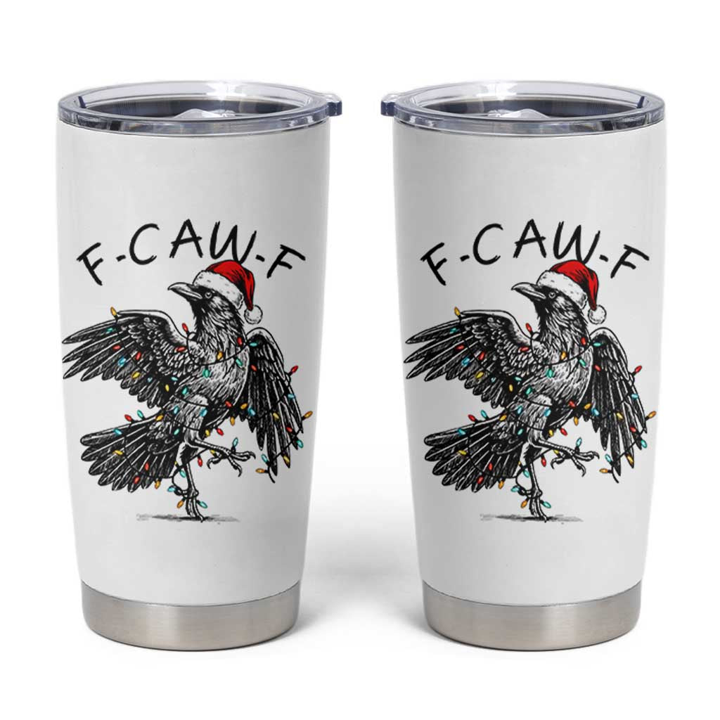 Christmas F Caw F Tumbler Cup Funny Black Crow Meme - Wonder Print Shop