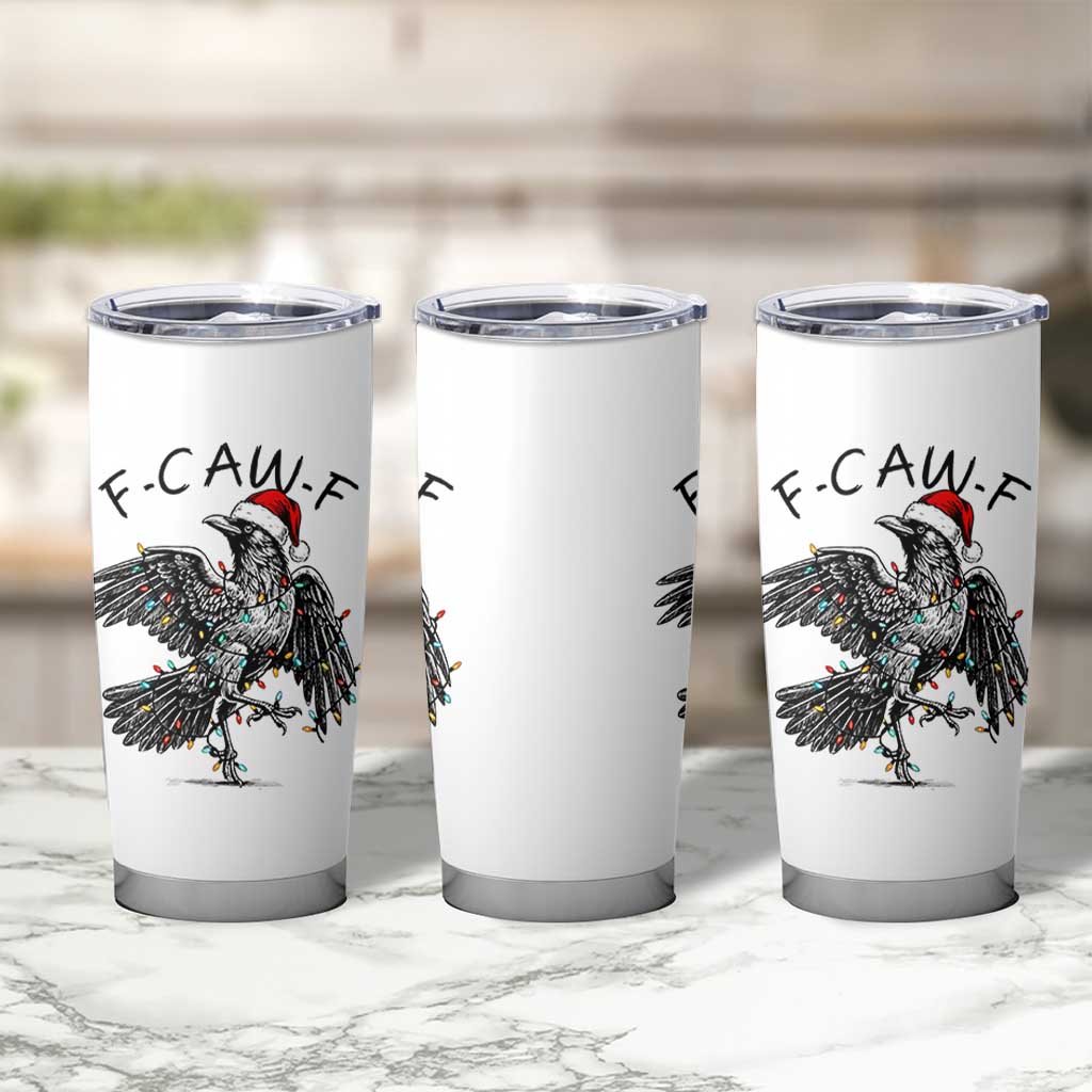 Christmas F Caw F Tumbler Cup Funny Black Crow Meme - Wonder Print Shop