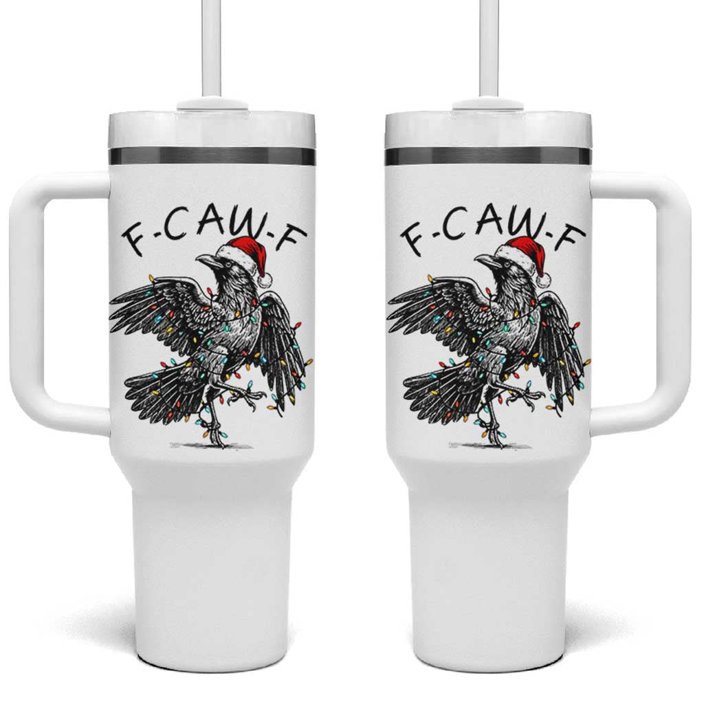 Christmas F Caw F Tumbler With Handle Funny Black Crow Meme - Wonder Print Shop