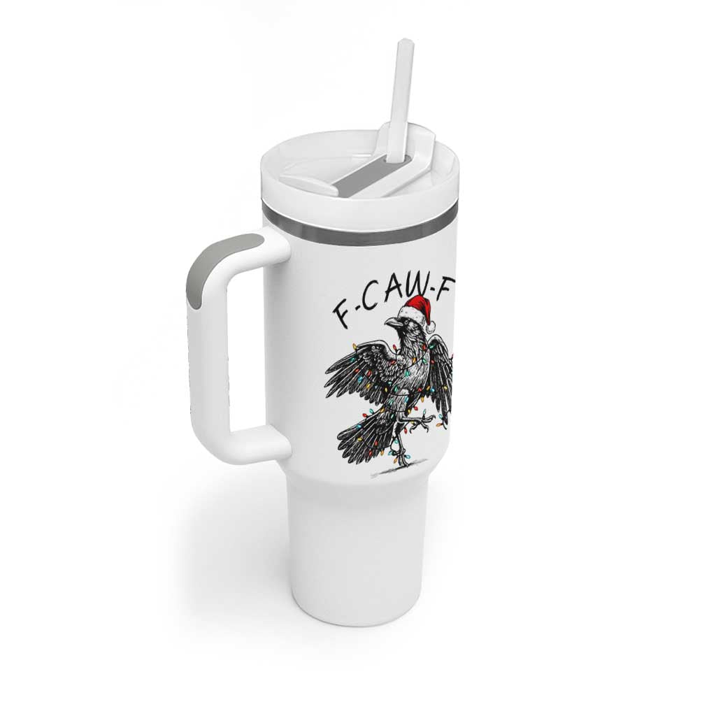 Christmas F Caw F Tumbler With Handle Funny Black Crow Meme - Wonder Print Shop