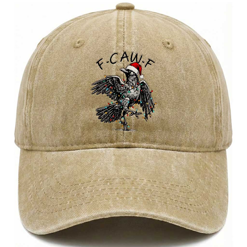 Christmas F Caw F Washed Cotton Baseball Cap Funny Black Crow Meme
