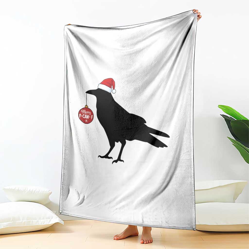Christmas F Caw F Throw Blanket Funny Black Crow Merry Xmas - Wonder Print Shop