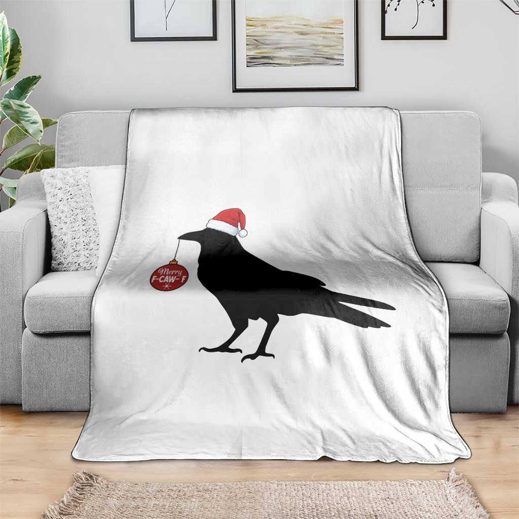 Christmas F Caw F Throw Blanket Funny Black Crow Merry Xmas - Wonder Print Shop
