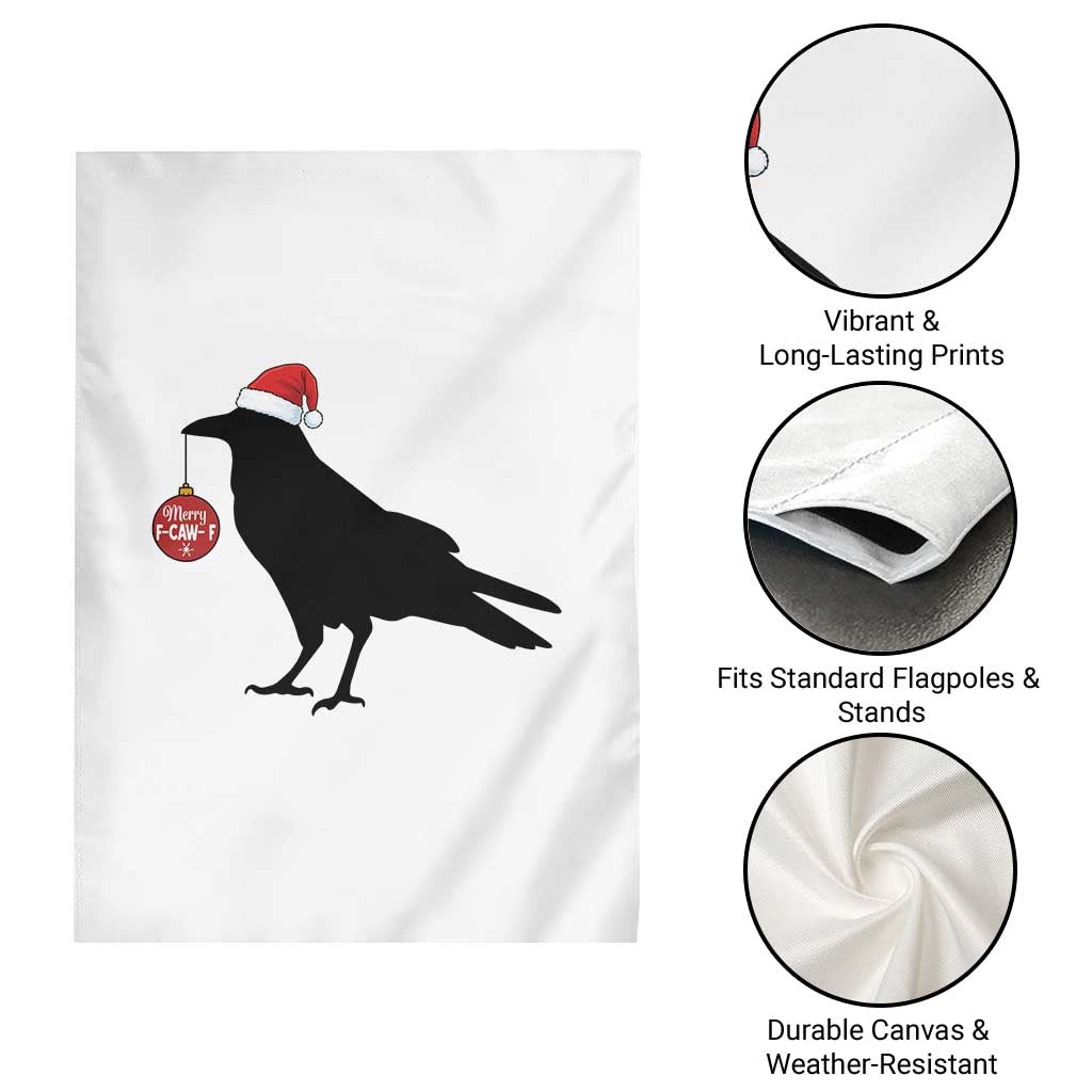 Christmas F Caw F Garden Flag Funny Black Crow Merry Xmas - Wonder Print Shop