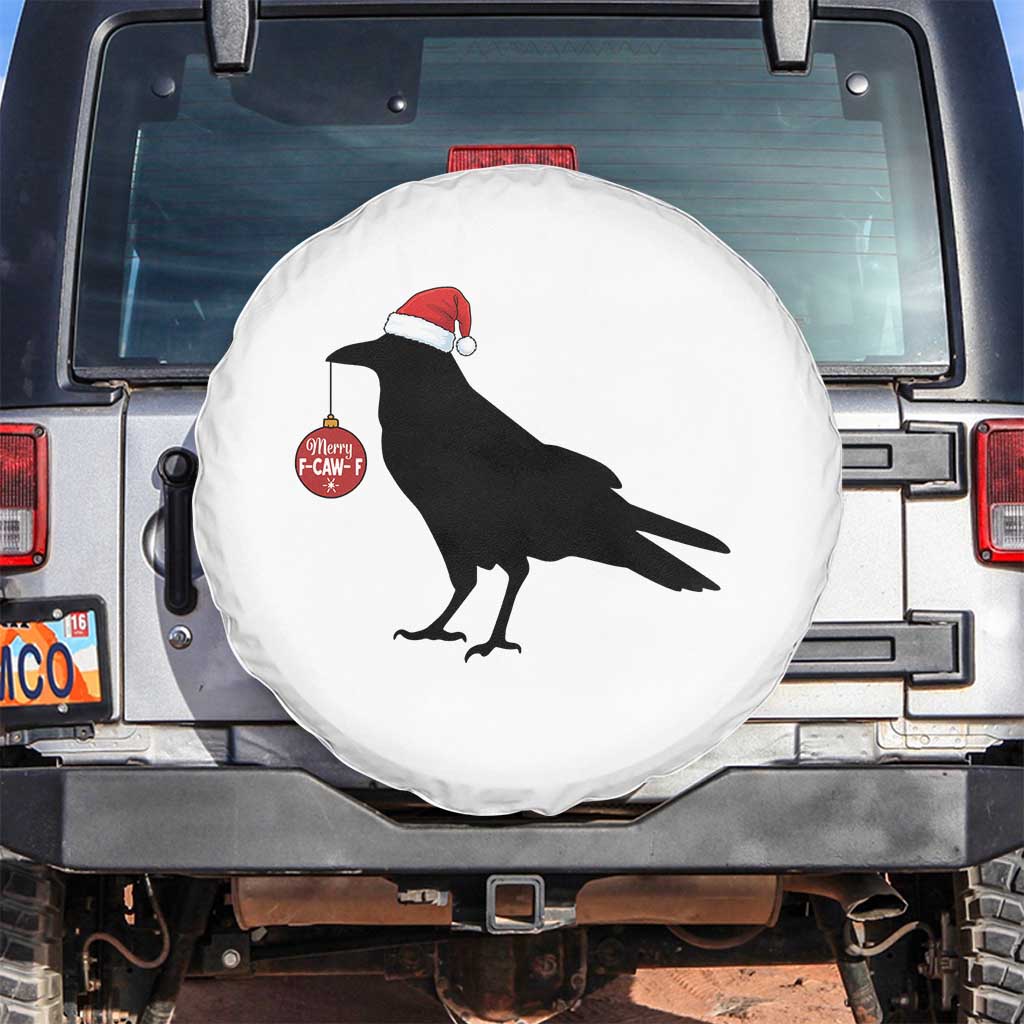 Christmas F Caw F Spare Tire Cover Funny Black Crow Merry Xmas - Wonder Print Shop