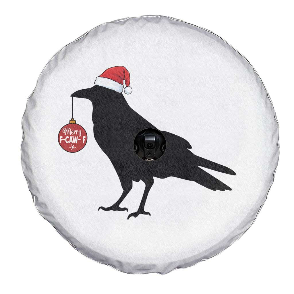 Christmas F Caw F Spare Tire Cover Funny Black Crow Merry Xmas - Wonder Print Shop