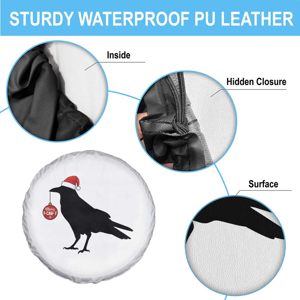 Christmas F Caw F Spare Tire Cover Funny Black Crow Merry Xmas - Wonder Print Shop