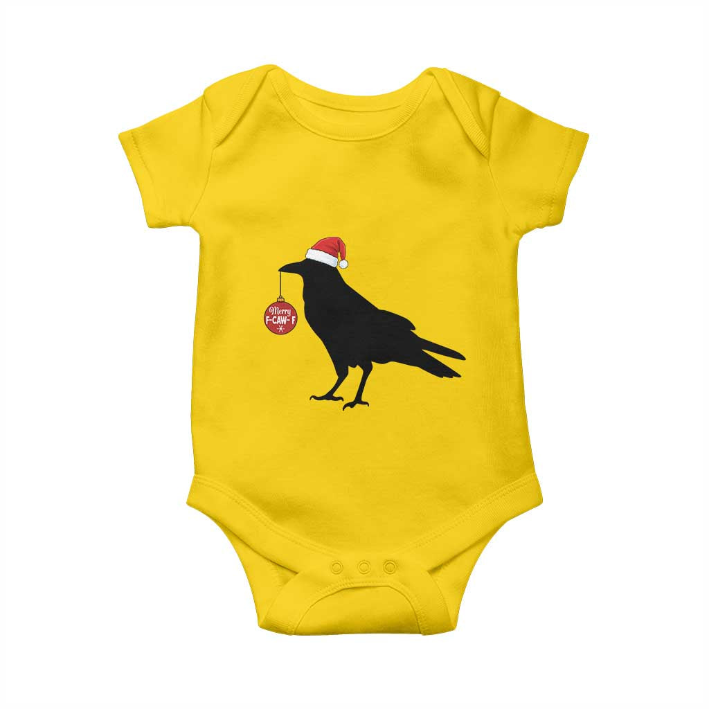 Christmas F Caw F Baby Onesie Funny Black Crow Merry Xmas - Wonder Print Shop