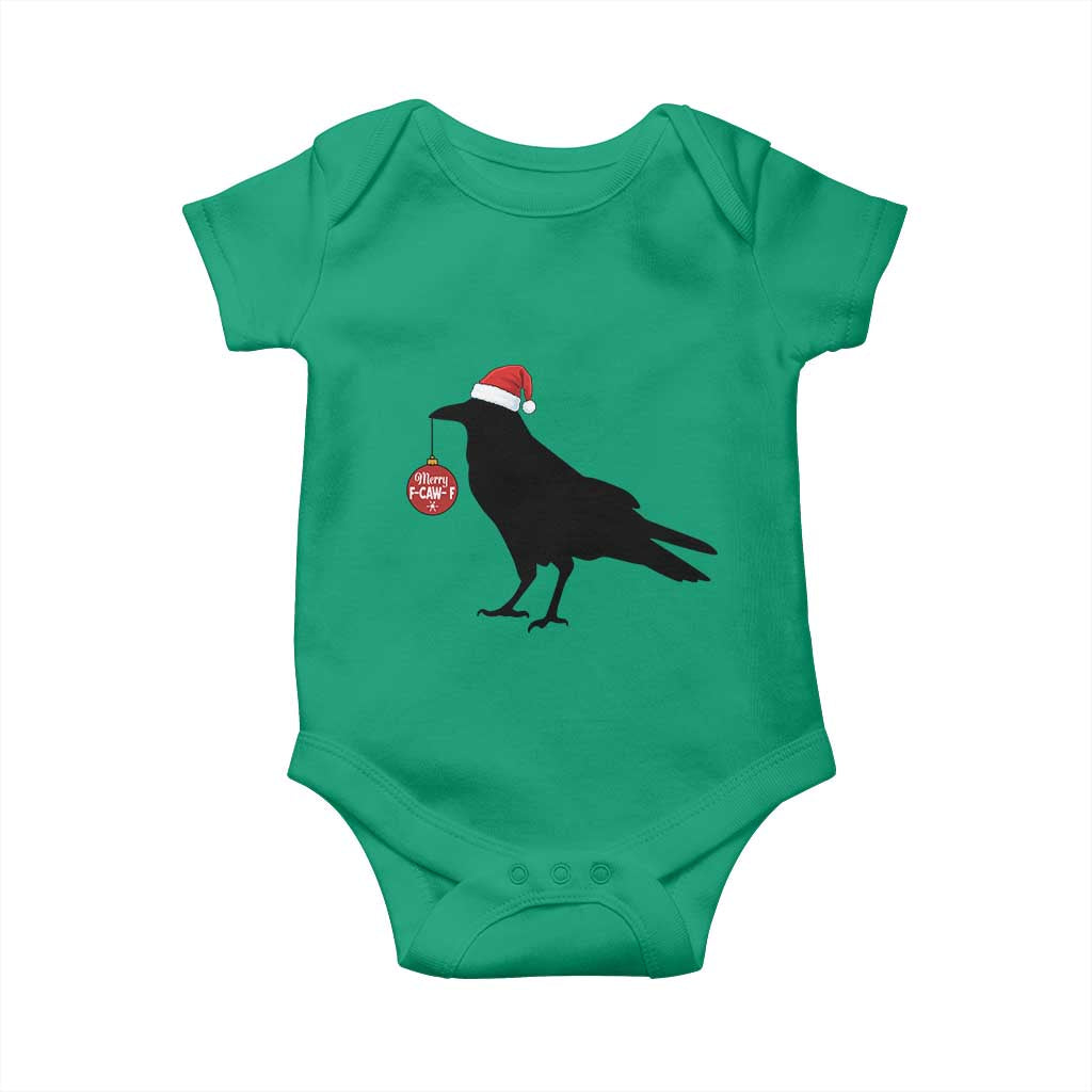 Christmas F Caw F Baby Onesie Funny Black Crow Merry Xmas - Wonder Print Shop