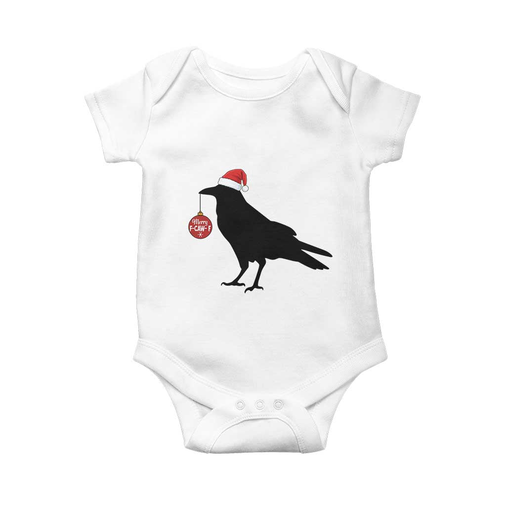 Christmas F Caw F Baby Onesie Funny Black Crow Merry Xmas - Wonder Print Shop