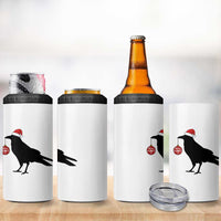 Christmas F Caw F 4 in 1 Can Cooler Tumbler Funny Black Crow Merry Xmas - Wonder Print Shop