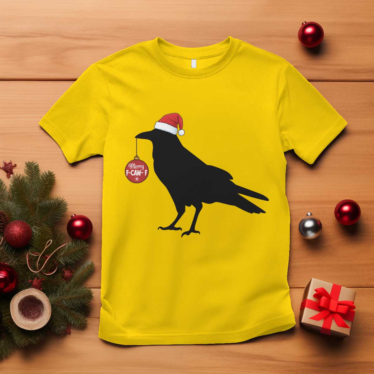 Christmas F Caw F T Shirt Funny Black Crow Merry Xmas - Wonder Print Shop