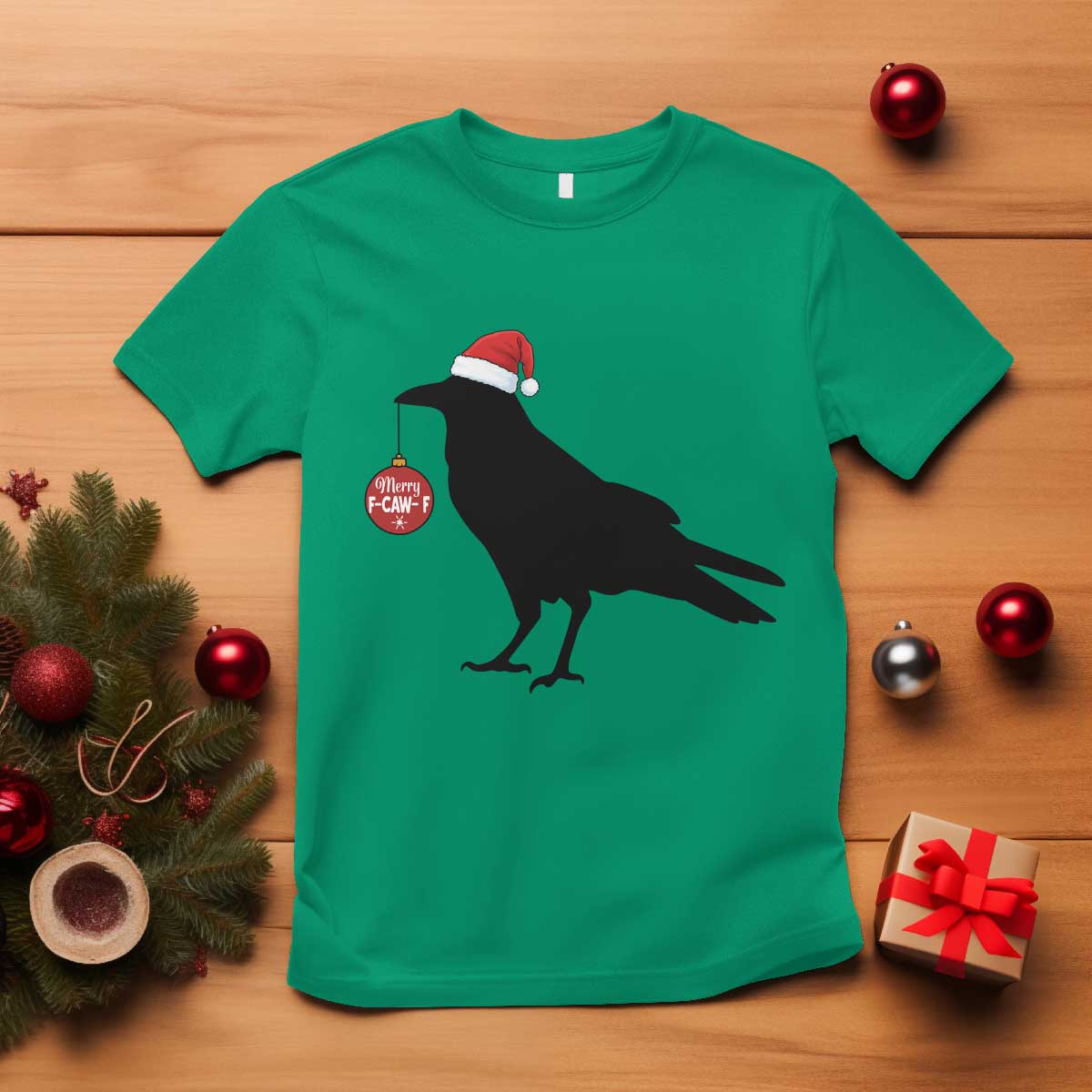 Christmas F Caw F T Shirt Funny Black Crow Merry Xmas - Wonder Print Shop