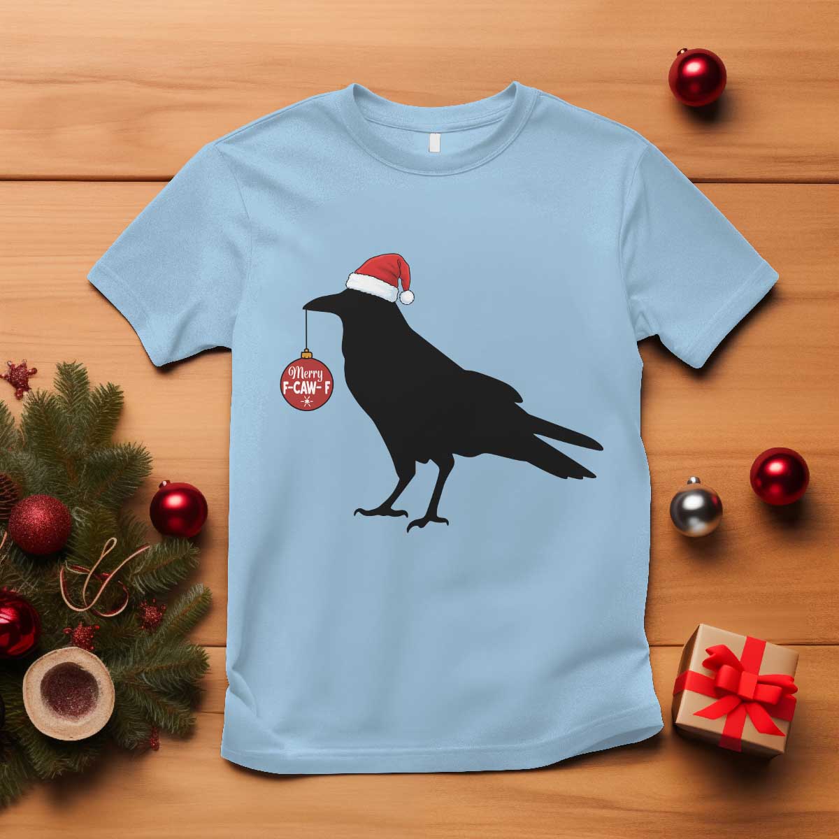Christmas F Caw F T Shirt Funny Black Crow Merry Xmas - Wonder Print Shop