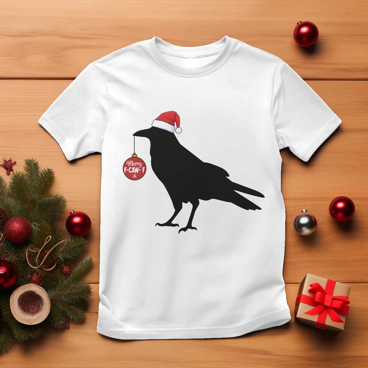 Christmas F Caw F T Shirt Funny Black Crow Merry Xmas - Wonder Print Shop