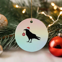 Christmas F Caw F Ceramic Ornament Funny Black Crow Merry Xmas - Wonder Print Shop